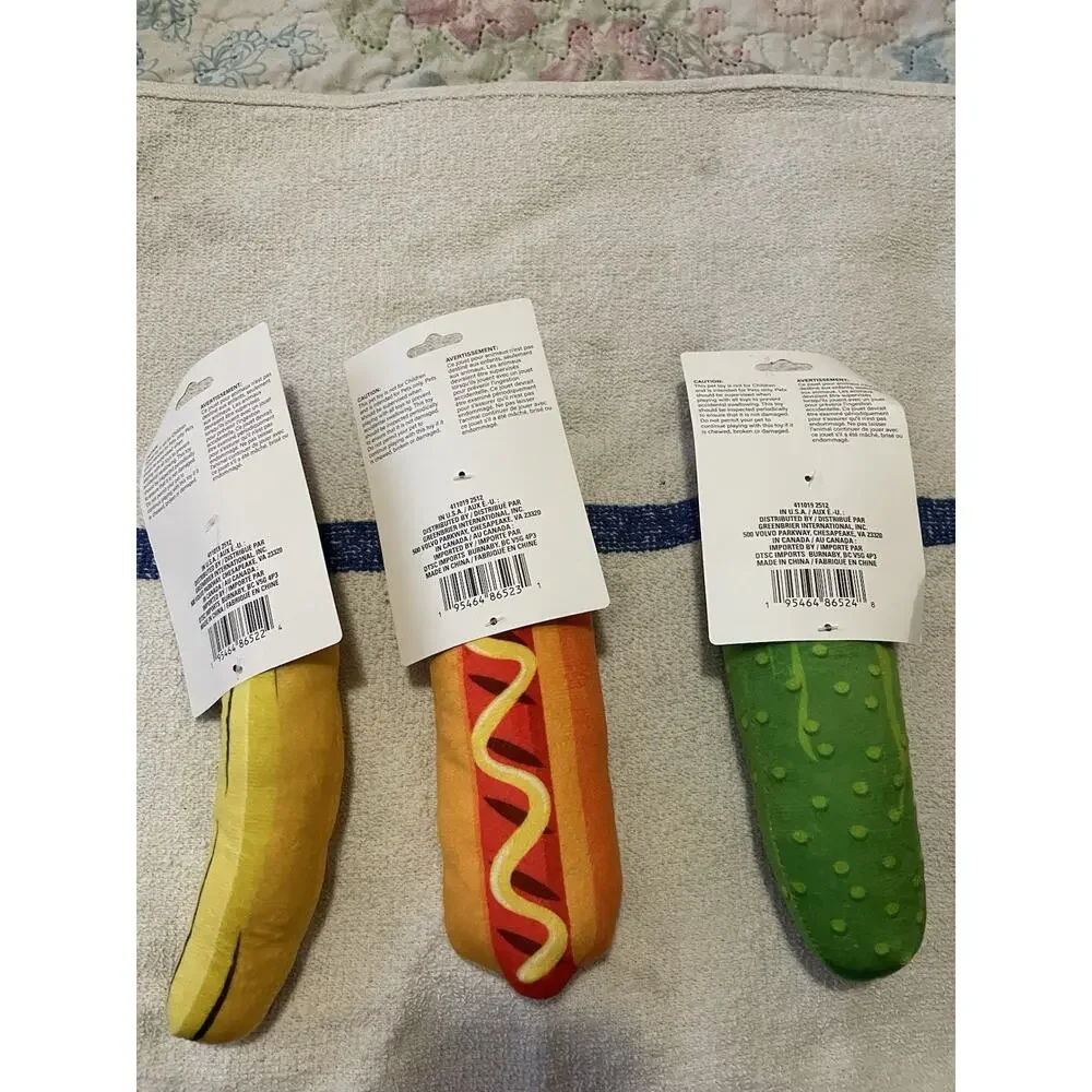 Funny Cat Toy Bundle Pickle Banana Hotdog Plush Toys